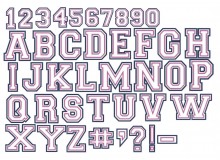 Stickserie - College Style Alpha Satin & Fransenappli Schriftart